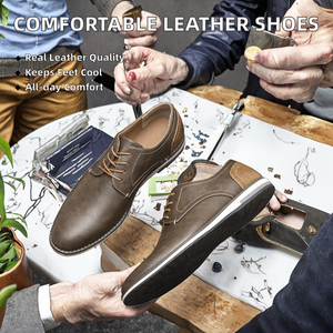 Zapatos Casuales para Hombre, Tallas Grandes, Diseño con Bloques de Color, Transpirables, Cómodos, de Cuero con Cordones, Tendencia de Moda, EVA - Product Image 2