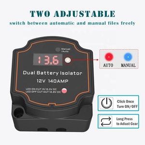 Kit Isolatore Intelligente VSR 12V 140A, Relè Isolatore per Batteria, Caricabatterie Automatico <span class=keywords><strong>Doppio</strong></span> per Auto Tipo PC - Product Image 5