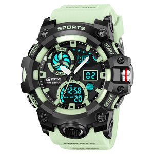 STRYVE Nuovi orologi sportivi con doppio display analogico <span class=keywords><strong>digitale</strong></span> LED, orologi <span class=keywords><strong>da</strong></span> <span class=keywords><strong>polso</strong></span> elettronici al quarzo, cronometri impermeabili fino a 50 m, 8027 - Product Image 4
