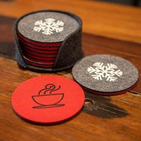 Ensemble de 18 pièces en flocons de neige pour noël, napperon Unique en feutre, dessous de verre, résistant à la chaleur, matériel écologique