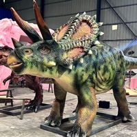 Modèle de dinosaure Triceratops animatronique réaliste de haute qualité et grandeur nature