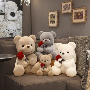 Gran oferta, juguete de peluche kawaii Love Bear con Rosa, oso de peluche gigante personalizado, juguetes de peluche de San Valentín, juguetes de peluche - Product Image 5