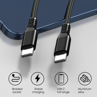 Kabel USB C Pengisian Cepat 3A 1m 2m Tipe C Kabel Sinkronisasi Data Berbahan Nilon Kepang Pengisi Daya Kecepatan Tinggi untuk Ponsel Tablet Hitam