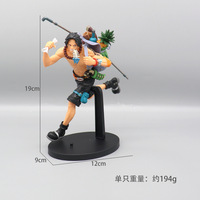3 nuevos diseños 17,5-19,5 cm Venta caliente Unisex modelo colección juguete Anime Luffy Ace Running Pose fantasía figura de acción PVC