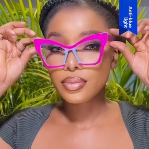 Lunettes anti-lumière bleue pour femme, monture complète œil de chat, style papillon, pour visage carré, motif géométrique, clous de riz, <span class=keywords><strong>Cyber</strong></span> - Product Image 3