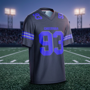 Maillot de football américain Cheervar pour homme, col en V, manches courtes, impression sublimée 93, polyester respirant, coupe classique - Product Image 1