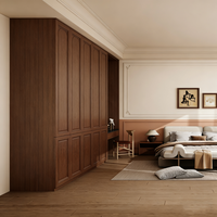 Armoire double moderne en bois durable sur mesure avec portes vitrées, conception gratuite, dressing pour chambre à coucher