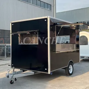 Promotion UE : Remorque alimentaire mobile pour barbecue extérieur, hot-dogs, pizzas, jus de fruits, café, crème glacée et congélateur - Product Image 1