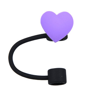 Mới tùy chỉnh Silicone đầy màu sắc rơm Topper bao gồm rơm bìa dễ thương PVC thiết lập tập tin đính kèm trái tim rơm Topper - Product Image 4