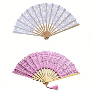 <b>Large</b> Carved Painted Lace Design Bamboo Folding <b>Fan</b> Eco-Friendly Folk Art Home Decoration Business Gift Promotion Party Souvenir - Product Image 1