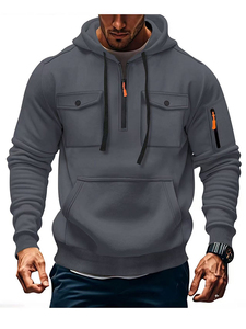 <span class=keywords><strong>Felpa</strong></span> <span class=keywords><strong>con</strong></span> <span class=keywords><strong>Cappuccio</strong></span> Vintage Nera di Alta Qualità Autunno/Inverno, Logo Personalizzato Stampato, Pullover da <span class=keywords><strong>Uomo</strong></span> <span class=keywords><strong>con</strong></span> Zip - Product Image 4