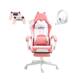 Chaise de bureau inclinable de jeu <span class=keywords><strong>populaire</strong></span> au Canada, oreilles de chat mignonnes, lapin noir rose, massage, chaise de bureau inclinable pour ordinateur, canapé pour chat et chien - Product Image 1