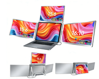 Moniteur portable triple écran pour ordinateur portable 15,6 pouces, prix usine de gros, 1920*1080, double écran LCD IPS, Type C, pour professionnels