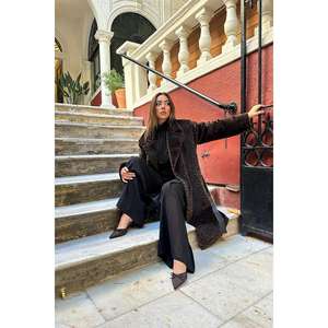 Gabardina de Cuero Color Caqui para Mujer con Cinturón, Disponibilidad al por Mayor - Product Image 5