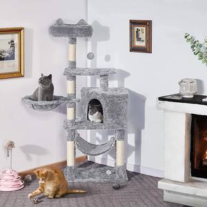 Pohon Kucing Dua Warna Ukuran Sedang Grosir, Tahan Lama Berkualitas Tinggi Desain <span class=keywords><strong>Stylish</strong></span> untuk Kucing Indoor dengan Tiang Garukan - Product Image 6