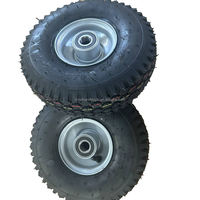 Roue pneumatique sans chambre à air robuste de 10 pouces avec bande de roulement en caoutchouc diamanté 410/350-4