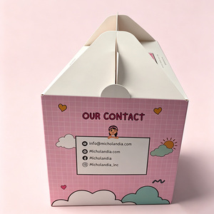 Boîtes d'emballage alimentaire portables en carton recyclé avec fenêtre pour pâtisserie, desserts, cadeaux, friandises, anniversaires et mariages - Product Image 3