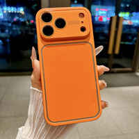 Funda de teléfono con marco de cristal mate original para iPhone 17 16 15 14 Pro Max, cubierta trasera cuadrada esmerilada a prueba de golpes con lente.