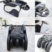 Shampooing de massage complet du corps Lit pour salon de coiffure Lit de salon de coiffure avec circulation d'eau allongée Lit de shampooing de massage en cuir