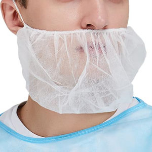 Haixin penutup jenggot putih kesehatan Non-woven penutup penuh mulut sapu tangan kebersihan sekali pakai pelindung jenggot CE 13485 grosir pabrik - Product Image 1