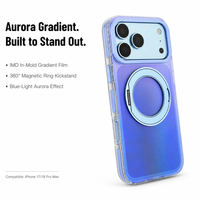 Étui magnétique avec support rotatif à 360° et coque de téléphone IMD dégradée pour iPhone 17 Pro Max avec protection d'objectif d'appareil photo, conception personnalisée OEM