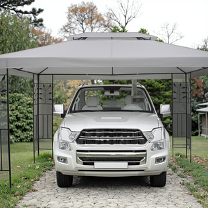 Pavillon gazebo de jardin en métal vintage avec cadre en acier et matériau de voile en PC traité sous pression, carports et auvents inspirés de la nature - Product Image 4