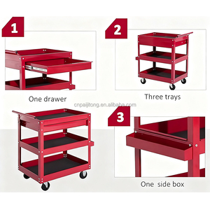 Car Auto Repair Bracket Box Cabinet Multi Layer Storage Service <b>Cart</b> with Side Shelf <b>Tool</b> Cabinet Trolley - Product Image 2