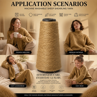Fil fantaisie en chenille anti-boulochage teint en vrac, 2/32 Nm, acrylique et nylon, pour tricot à la main et machine, lavable en machine, effet laine de mouton