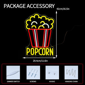 Letrero Luminoso de Palomitas de Maíz, Luces LED de Comida, Letreros de Aperitivos para Cine, Cine en Casa, Tienda de Aperitivos, Cocina, Sala de Video, Cafetería, Bar, Fiesta, Cuarto de Juegos - Product Image 2