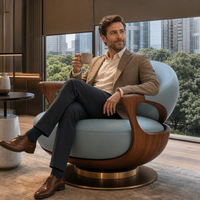 Fauteuil individuel moderne de loisirs, design minimaliste italien en noyer noir, chaise Ingot de luxe léger, réglable pour salons