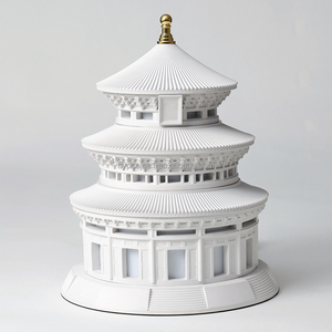 Lámpara <span class=keywords><strong>de</strong></span> mesa blanca con brillo LED <span class=keywords><strong>de</strong></span> 5W, diseño arquitectónico chino ajustable, sala <span class=keywords><strong>de</strong></span> estar inalámbrica para, dormitorio, hogar, Hotel - Product Image 2