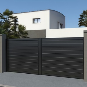 Cancelli da Giardino Moderni in Alluminio Verniciato a Polvere Personalizzati di Alta Qualità, Pannelli per Recinzioni Orizzontali a Doghe per la Privacy, Cancelli Scorrevoli per Vialetti - Product Image 2