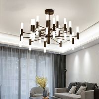 Lustre suspendu LED Sunway en fer, finition or + noir, design nordique moderne, blanc chaud Ra90, angle de faisceau 360°, éclairage 2 ans