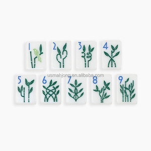 Fichas de Mahjong de Acrílico Americano de Alta Densidad Newport Botanical Line, Color Blanco Sólido, 160 Piezas, para Fiestas en el Jardín - Product Image 4