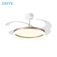 Ventilateur de plafond pour chambre et salon avec lumière, télécommande, variateur intelligent moderne, pales de ventilateur invisibles, luminaire suspendu