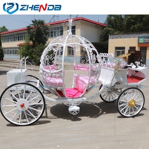 Carruaje de Caballos para Bodas en Oferta, Carruaje de Caballos Blanco Estilo Cenicienta/Carruaje de Caballos de Calabaza para Parque Infantil - Product Image 5