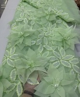 Dentelle française 3D brodée de haute qualité 2026 avec sequins et perles, motif floral, pour robe de soirée romantique