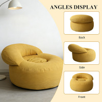 Bestseller: Komprimierter Sitzsack-Sofa mit Fußstützen, Lounge-Sessel, Wohnzimmer-Stuhlsets mit Memory-Schaum, Bequeme Lese-Couch