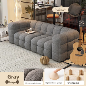 उच्च गुणवत्ता वाले लोकप्रिय सोफे सेट फर्नीचर लिविंग रूम सोफे आधुनिक आरामदायक सफेद सोफे गर्म बिक्री क्रीम शैली कपड़े सोफे घर के लिए - Product Image 5