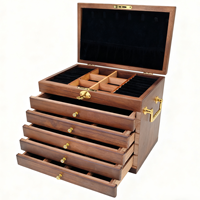 Elegante Organizador de Joyas Cúbico de Madera Maciza Marca HYL, Caja de Empaque Premium con Opción de Tamaño Personalizado