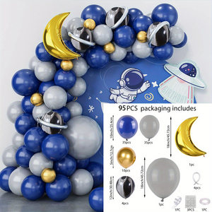 우주 테마 파티 장식 네이비 블루 골드 달 소년 생일 풍선 아치 세트 베이비 샤워 파티 장식 - Product Image 4