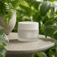 Contenant en verre givré blanc mat pour crème hydratante, crème pour le corps, lotion, emballage cosmétique