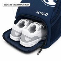Sac à dos de pickleball en polyester avec logo personnalisé, compartiment pour raquettes et bretelles réglables pour les sports de terrain