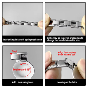 <span class=keywords><strong>Lamoon</strong></span> ดีไซน์รูปดอกกุหลาบสีทอง9มม. ลายดาวรูปหัวใจแบบอิตาเลียนเครื่องประดับสร้อยข้อมือสเตนเลสสตีลขนาด9มม. แบบทำมือ - Product Image 3