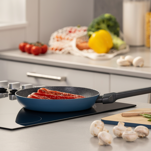 Fackelmann Recycled Aluminium Wok <b>Pan</b> 24 cm Ø with Bakelite <b>Handle</b> and Lid Ceramic Non-Stick Coating PFAS-Free - Product Image 2