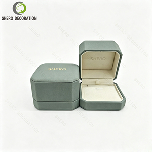 Octagonal PU Leather <b>Jewelry</b> Box Custom Logo Ring Pendant Gift Box Jewellery <b>Packaging</b> Box For <b>Jewelry</b> Store - Product Image 3