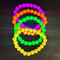 Collier et bracelet fluorescents en plastique pour fête dansante, rassemblement, décoration d'anniversaire, photo phosphorescente