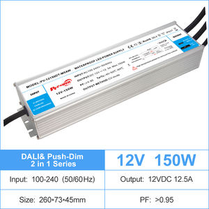 150W Dali PUSH Dimming LED Power Supply 100-240V AC to 12V 24V DC IP 67กันน้ำไดรเวอร์สำหรับไฟ LED แรงดันไฟฟ้าคงที่ - Product Image 5