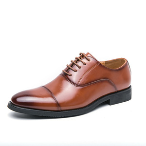 Zapatos Oxford de Hombre Británicos, Impermeables, de Cuero Genuino, Punta Cerrada, Hechos a Mano, para Boda, Formales, Casuales de Negocios, Antideslizantes, con Hebillas y Correas - Product Image 1