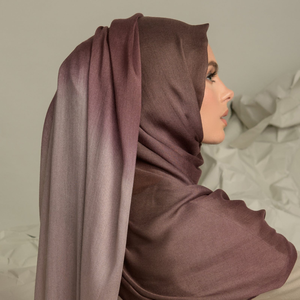 2025 personnalisé Ombre imprimé châle Hijab écharpe Premium Modal léger respirant Long Style couleur bloquant multifonction tout - Product Image 1